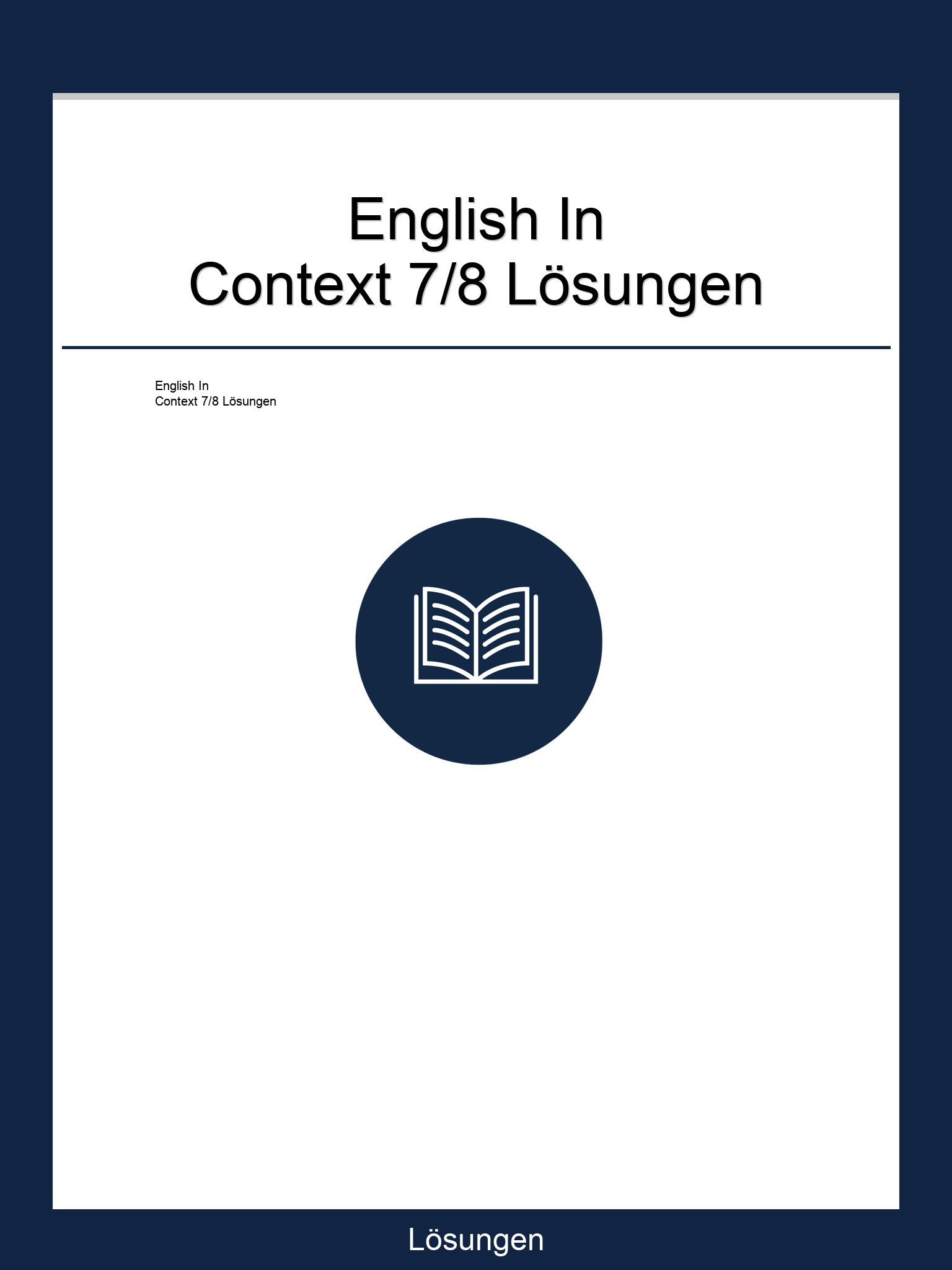 English In Context 7/8 Lösungen