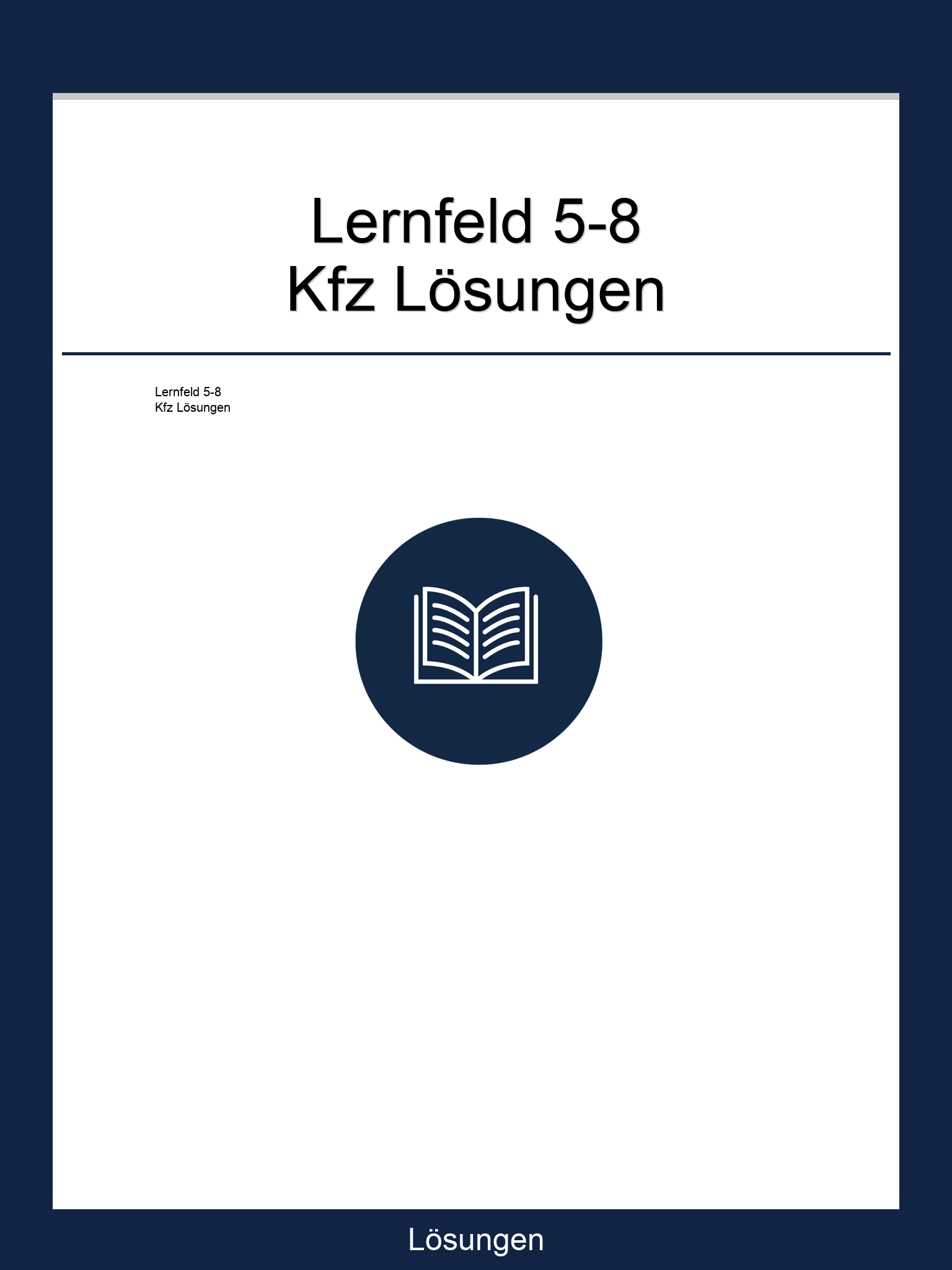 Lernfeld 5-8 Kfz Lösungen PDF