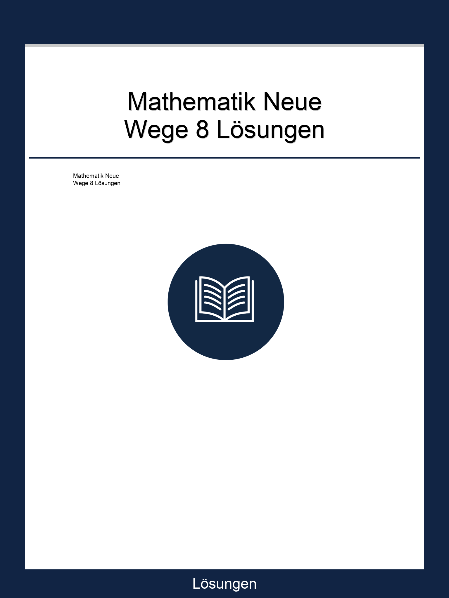 Mathematik Neue Wege 8 Lösungen PDF