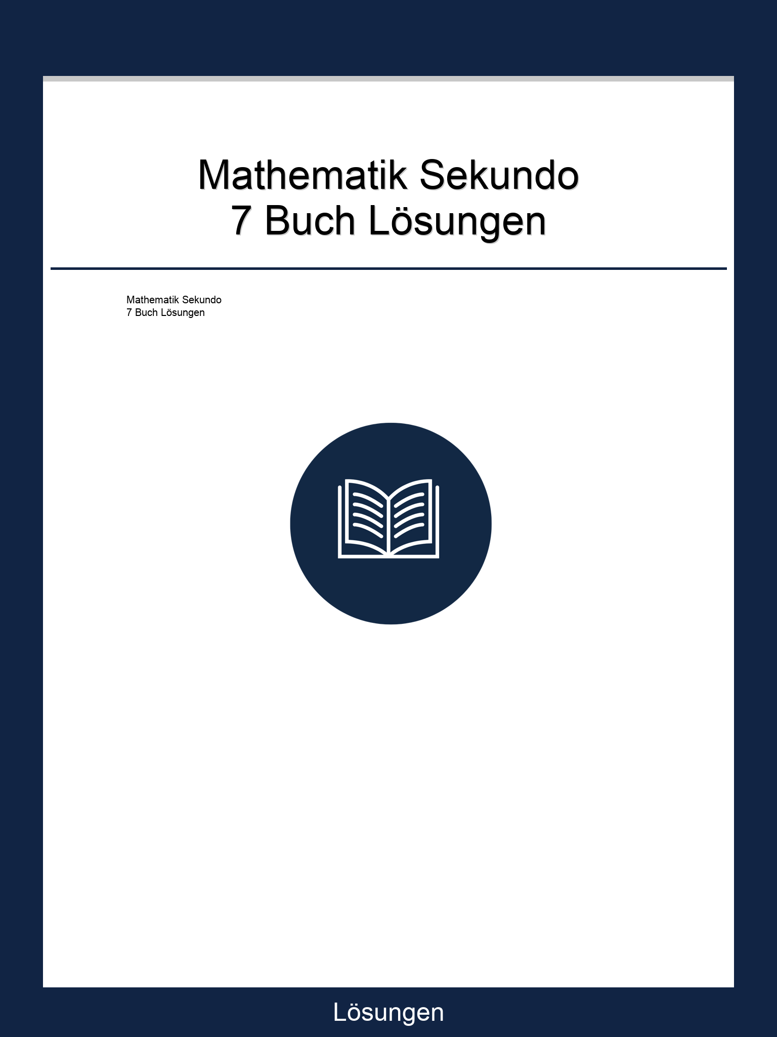Mathematik Sekundo 7 Buch Lösungen