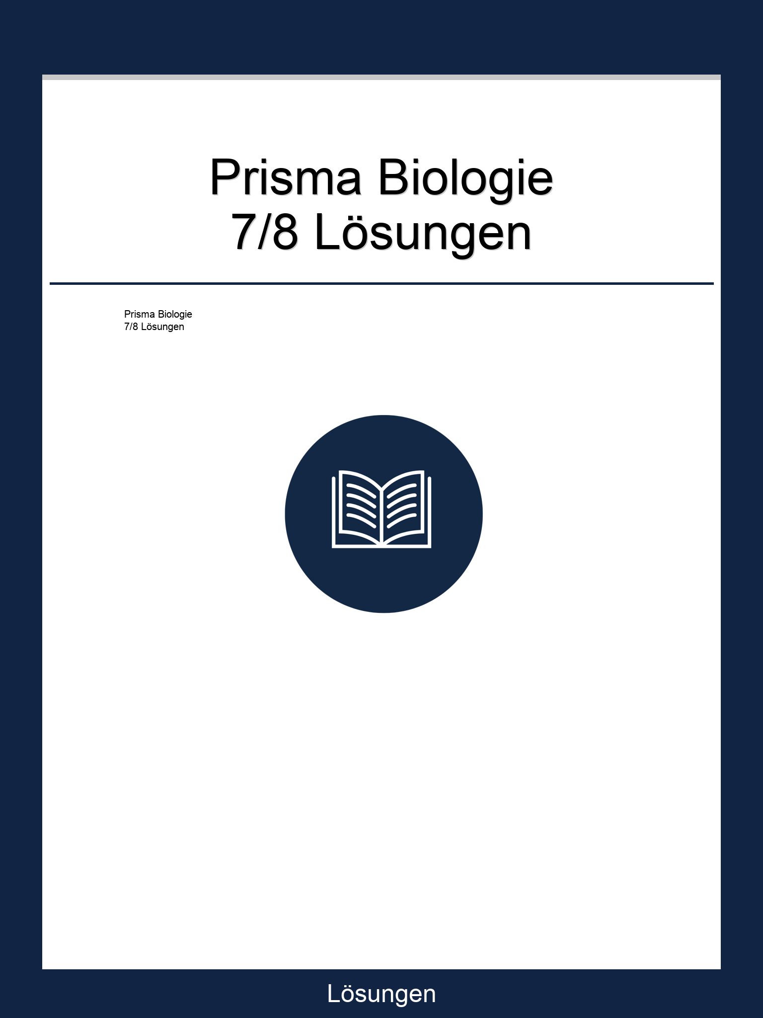 Prisma Biologie 7/8 Lösungen PDF
