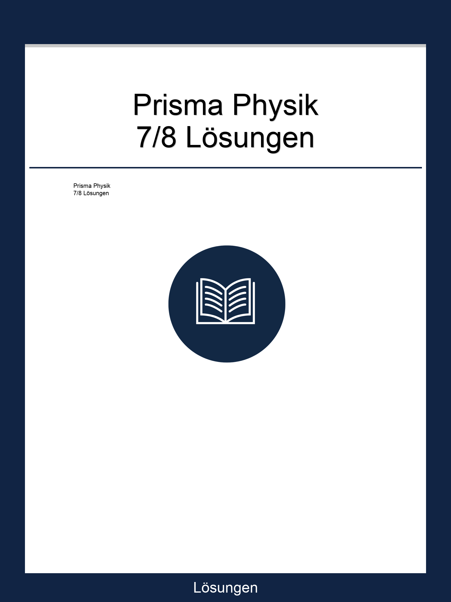 Prisma Physik 7/8 Lösungen PDF