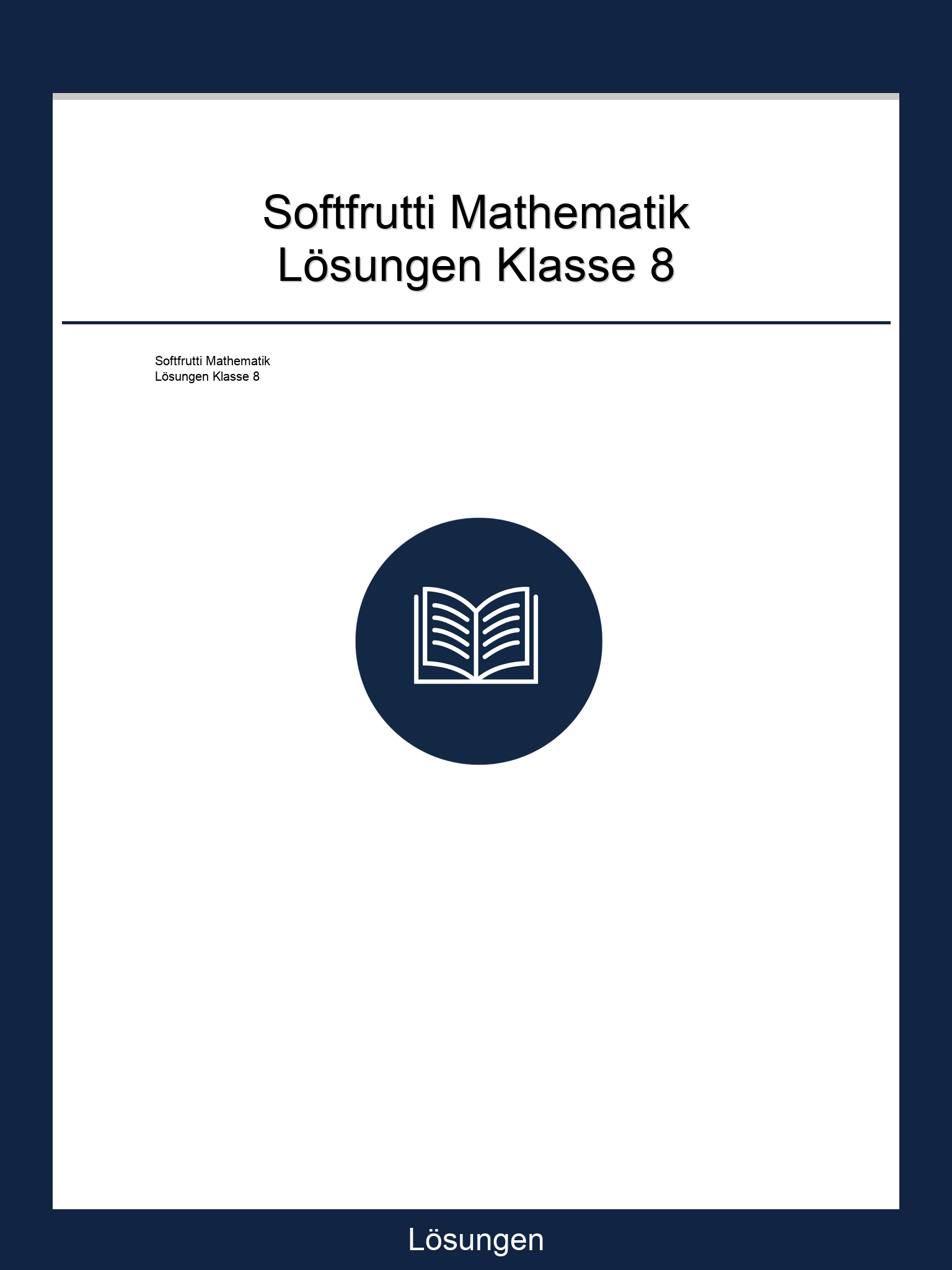 Softfrutti Mathematik Lösungen PDF Klasse 8